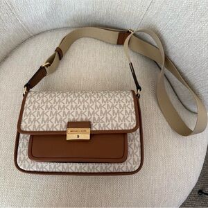 Michael Kors Tan and Cream Crossbody Bag